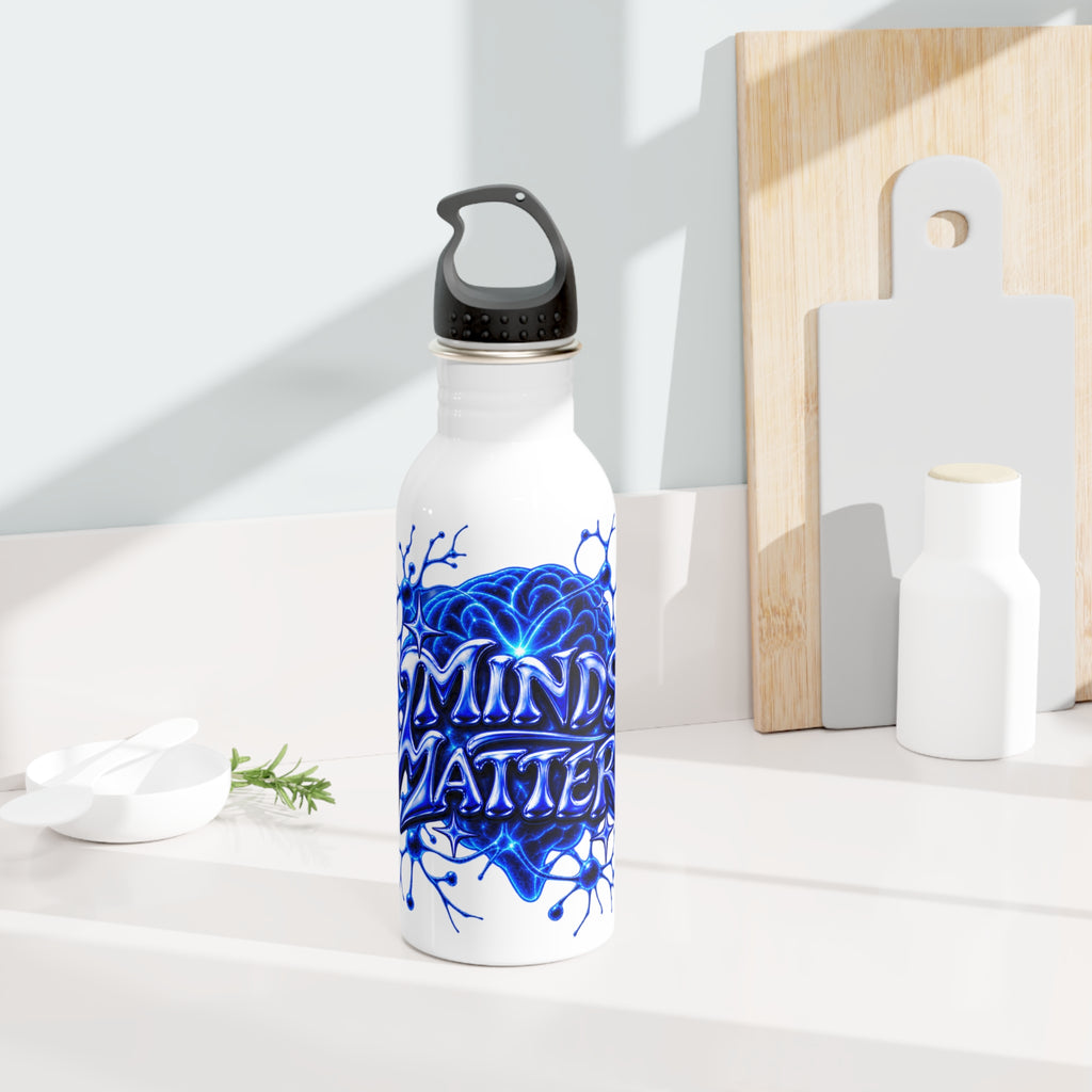 Mind Matters stainless steel water bottle | blue neuron brain design